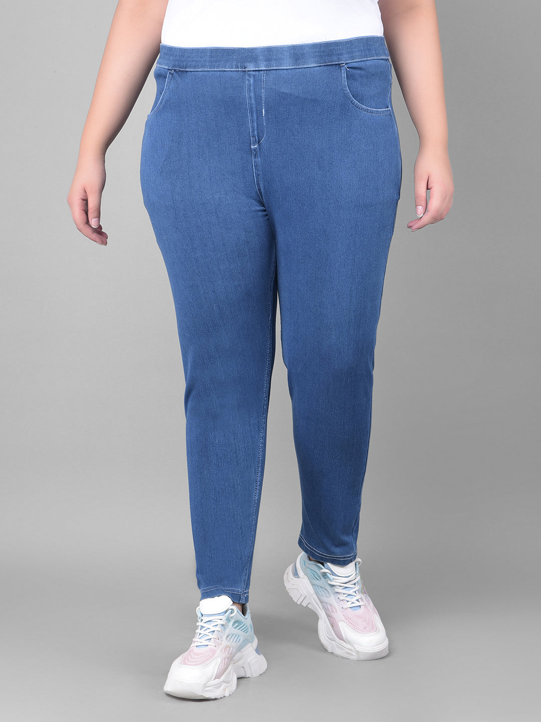 Plus size denim capri jeggings best sale