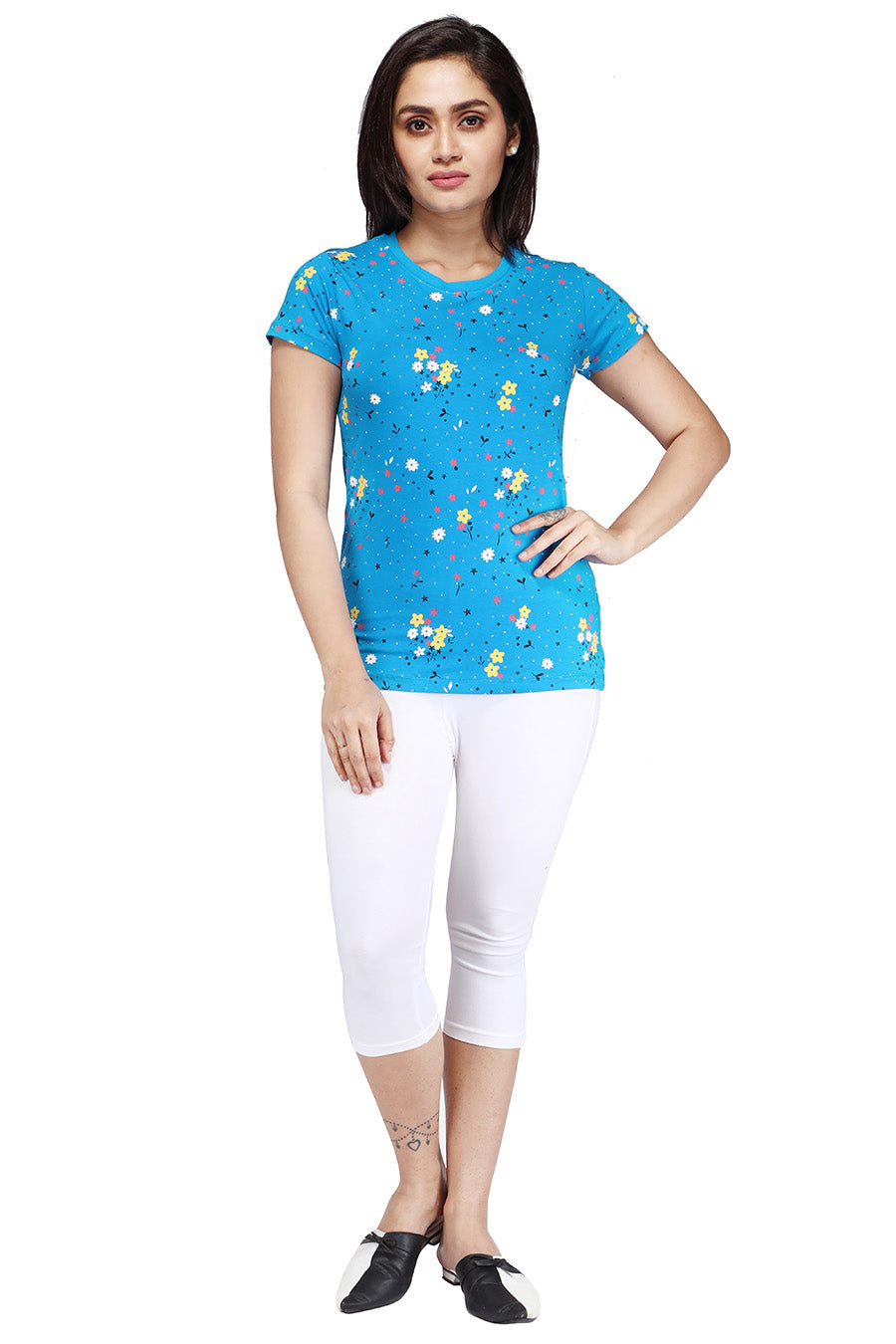 Comfort Lady All Over Printed Half Sleeve Cotton Round Neck T-Shirt - Comfort Lady Private Limited