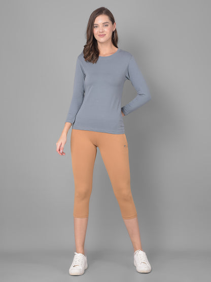 Comfort Lady Regular Fit Round Neck Plain Full Sleeve T-Shirt