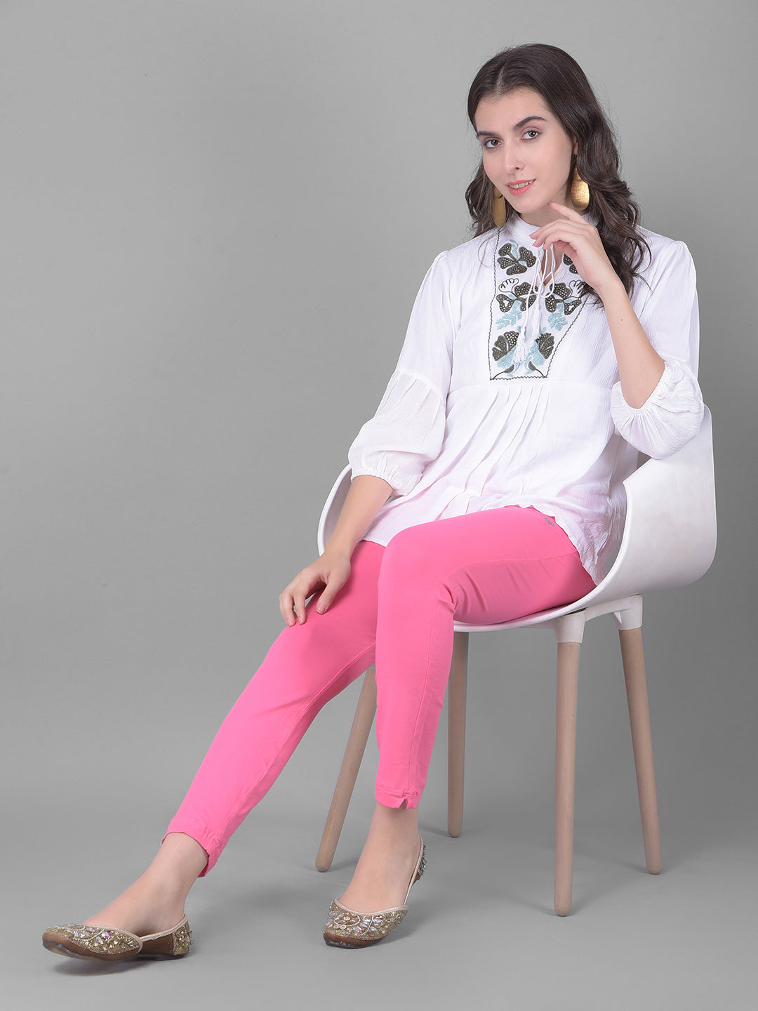 Buy Comfort Lady Women's Cotton Solid Modern Lightweight Stretchable  Breathable Regular Ankle Length Kurti Pant - Free Size L to XL  (KHM-1058-White) at