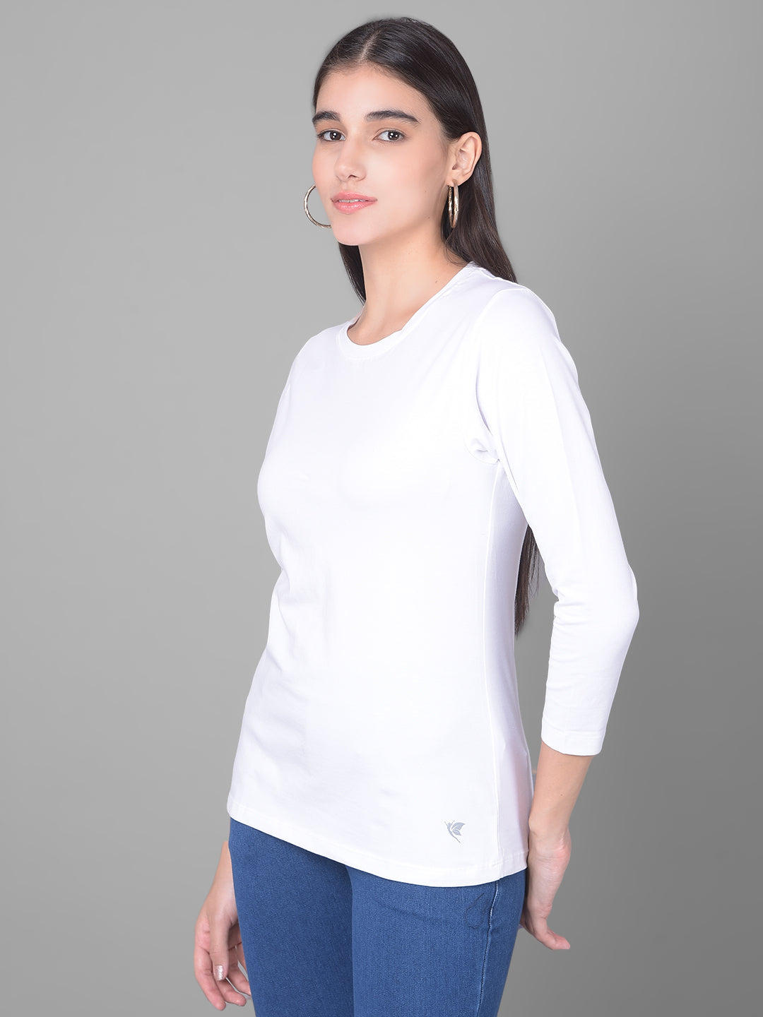 Comfort Lady Regular Fit Round Neck Plain Full Sleeve T-Shirt pack of 2