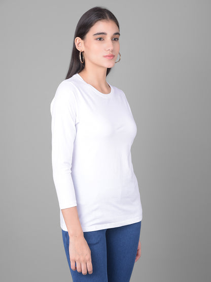 Comfort Lady Regular Fit Round Neck Plain Full Sleeve T-Shirt pack of 2