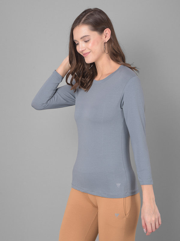 Comfort Lady Regular Fit Round Neck Plain Full Sleeve T-Shirt